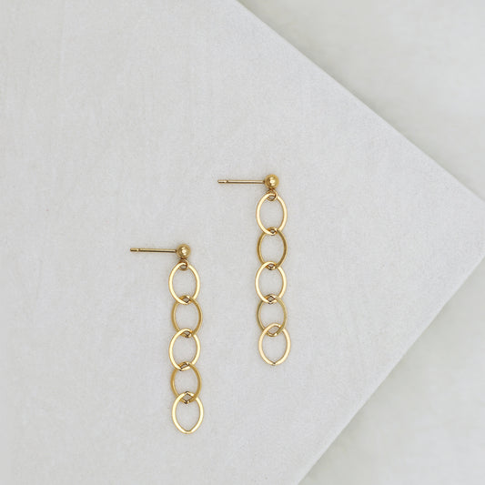 GRAND CABLE CHAIN EARRINGS - GOLD