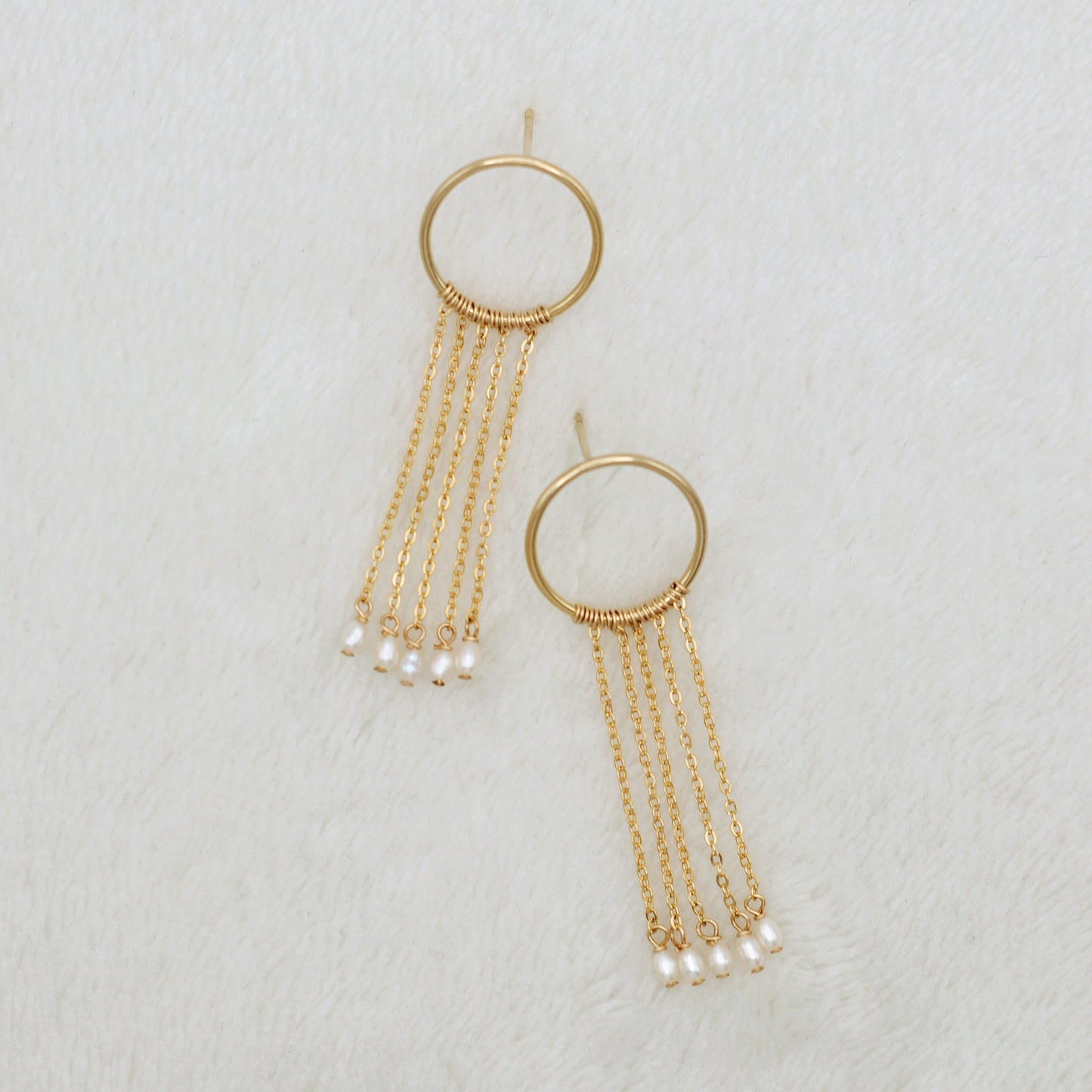 PEARL DROPLETS EARRINGS - GOLD