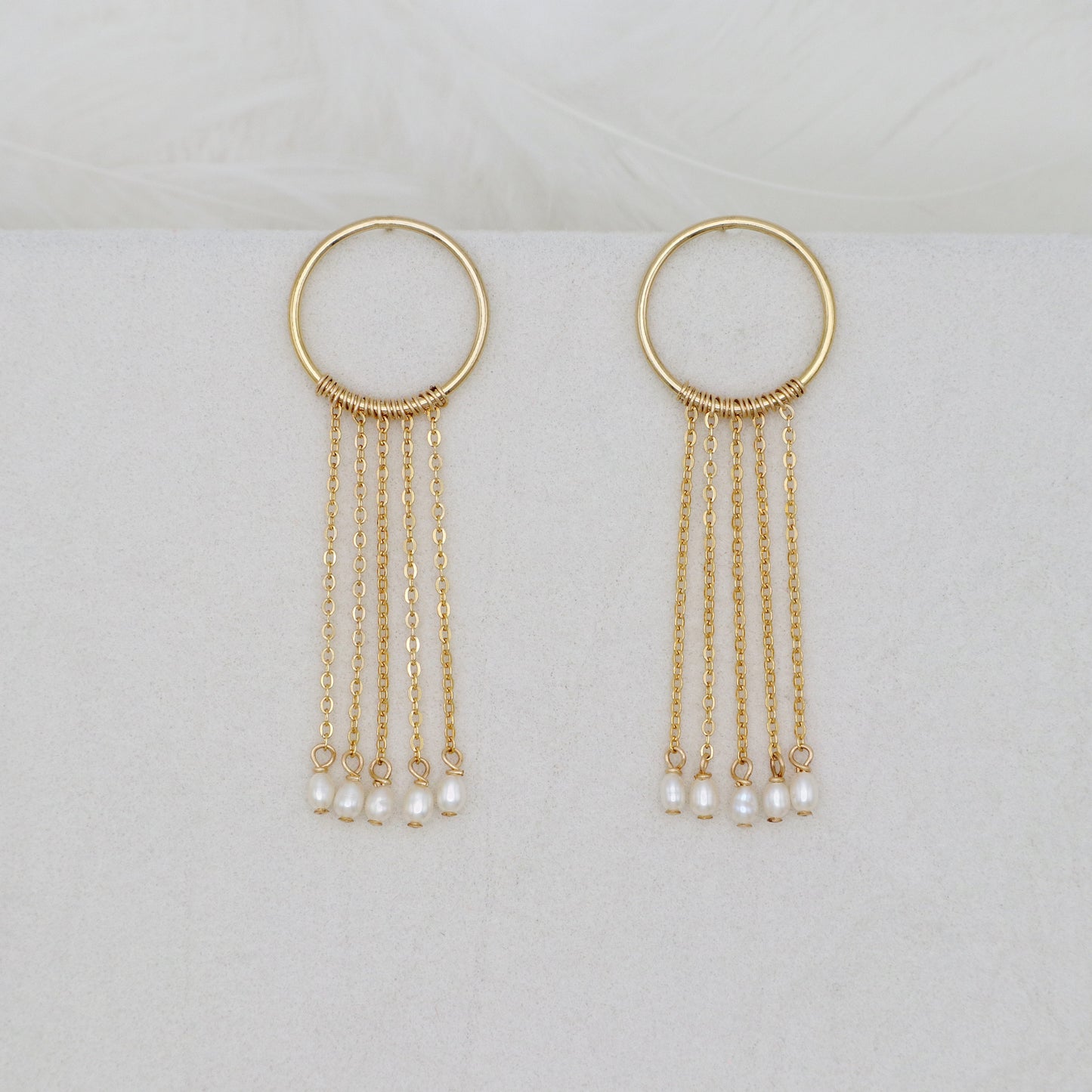 PEARL DROPLETS EARRINGS - GOLD